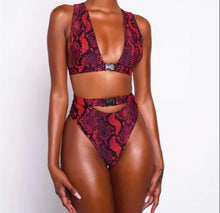 Load image into Gallery viewer, Body by Vanity Sexy Snake Print Two Piece Bathing Suit
